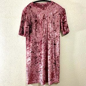 Crushed velvet shirt dress